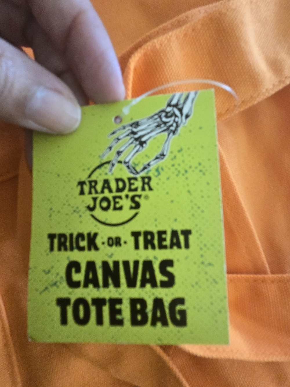 Trader Joe's Orange Canvas Tote Bag - Picture 4 of 4